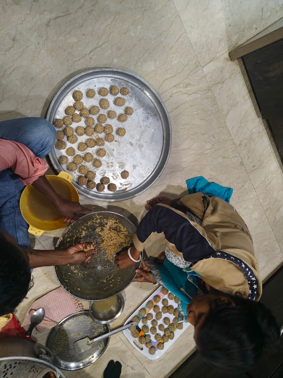 Laddu in Making (Til Laddu)