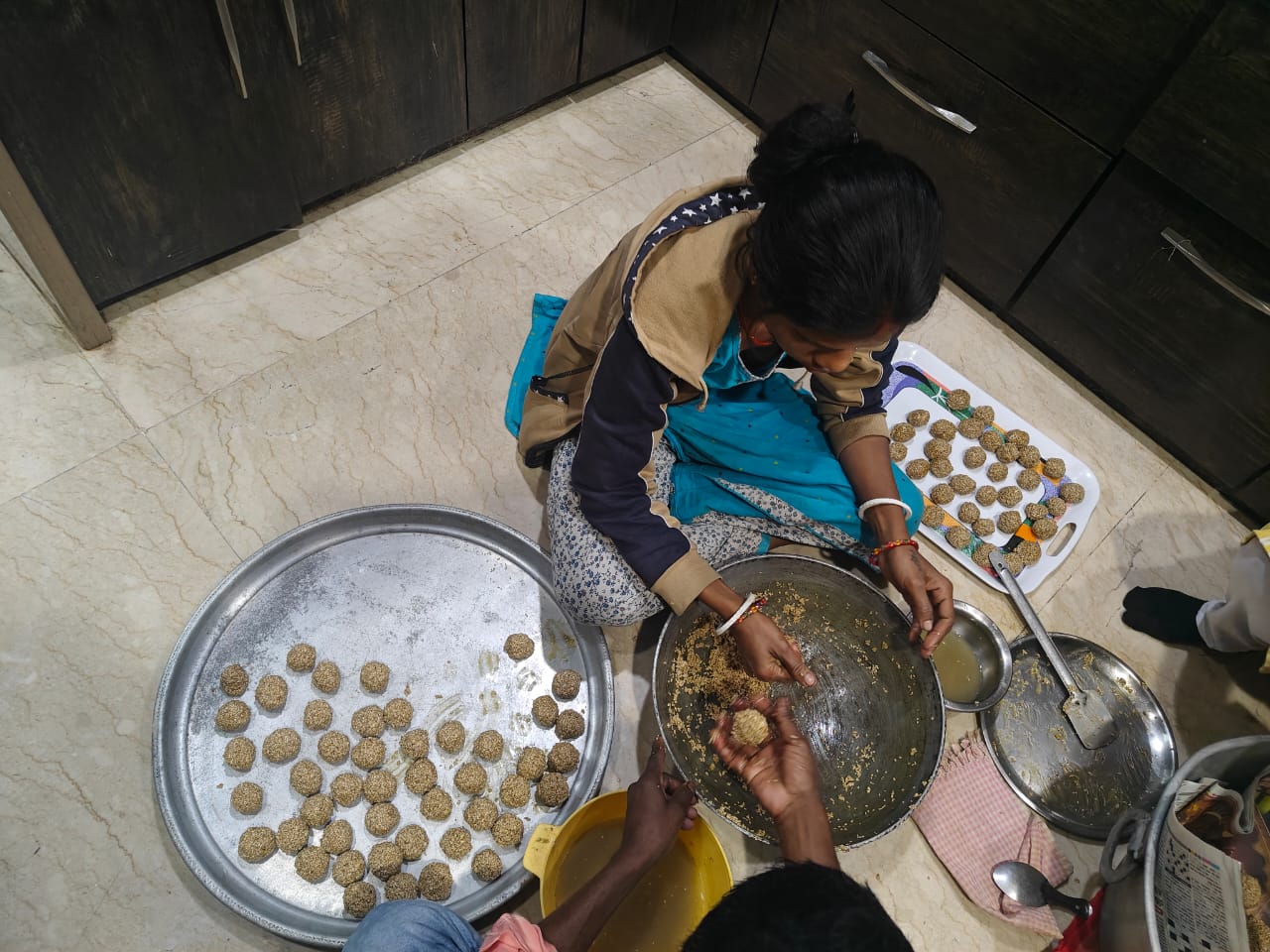 Laddu in Making (Til Laddu)