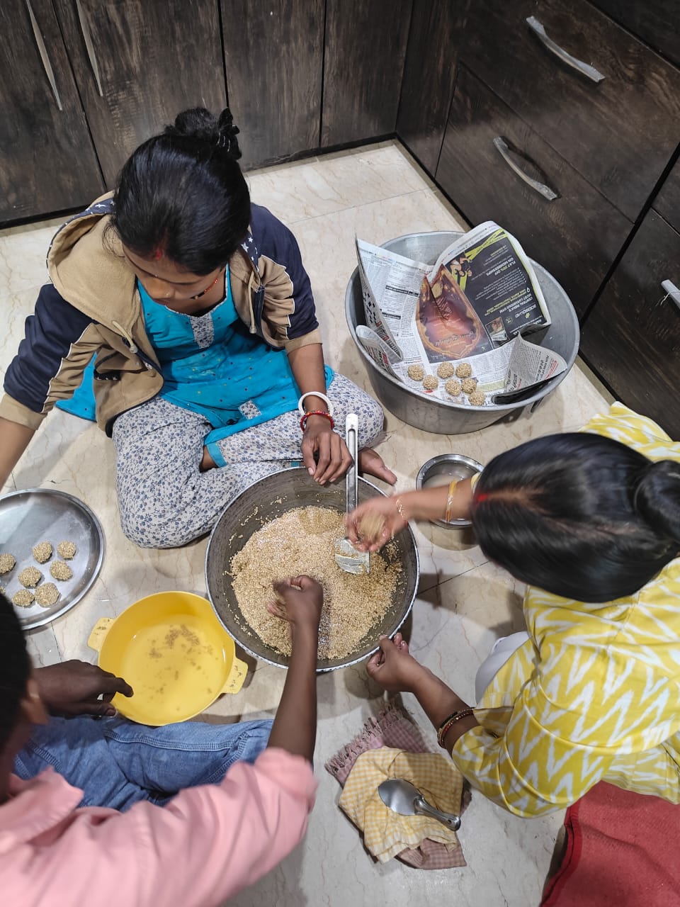 Laddu in Making (Til Laddu)